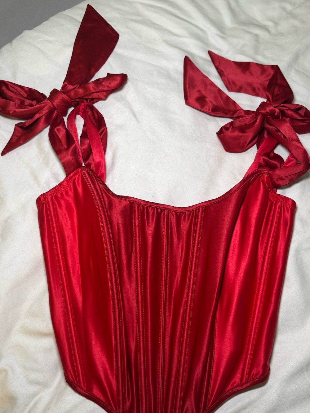 Victoria's Secret Red Satin Corset Top